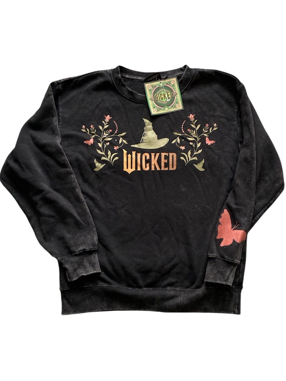 Wicked Universal Studios Graphic Distressed Sweatshirt Oversized NWT